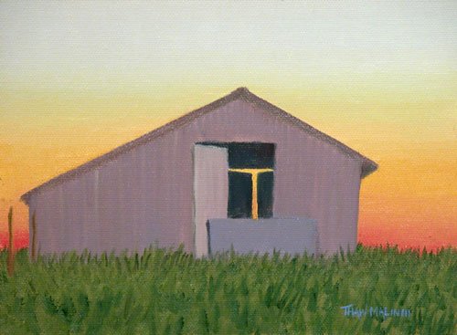 "Sunset Through The Barn"